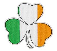 EmbTao Irish Clover Drei Farben Lucky Shamrock Bestickter Aufnäher zum Aufbügeln/Annähen