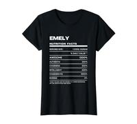 Emely Durchschnittliche Nährwerte Name Lustig Preisgünstiges Grafik-T-Shirt, Damen, Schwarz, L