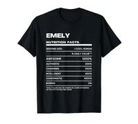 Emely Durchschnittliche Nährwerte Name Lustig Preisgünstiges Grafik-T-Shirt, Herren, Schwarz, M