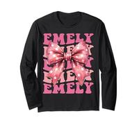 Emely Name Kokette Schleife Ästhetik für Frauen Mädchen Langarmshirt