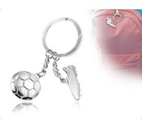 Emezddo Fußball Schlüsselanhänger,Fußballfan Anhänger,Auto Keychain,verwendet für Vater,Opa,Jungs,Männer,Kinder Adult,Geburtstag,Sportschule Belohnung(Silber)
