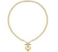 Emibele Gold Herz Charme Halsketten für Frauen, OT Toggle Chunky Büroklammer Choker Halskette, Edelstahl Nicht Anlaufen 18K Gold Plattiert Herz Anhänger Halskette Schmuck Geschenke für Valentinstag