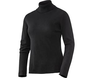 Emilia Parker Damen Kaschmir-Seide Rollkragenpullover, weicher Strickpullover für Frauen, Ganzjahres-Pullover, Schwarz, Gr. 38-48