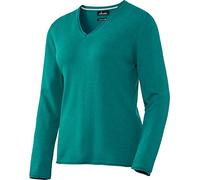 Emilia Parker Damen Kaschmir-Seiden-V-Pullover, weicher Strickpullover für Frauen, Ganzjahres-Pullover, Türkis, Gr. 38