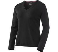 Emilia Parker Damen Kaschmir-Seiden-V-Pullover, weicher Strickpullover für Frauen, Ganzjahres-Pullover, Schwarz, Gr. 38