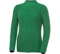 Emilia Parker Damen Pullover, Figurfreundlicher Strickpullover aus Baumwolle mit Stehkragen, Langarmshirt hüftlang, vielseitig, pflegeleicht, Grün, Gr. 38