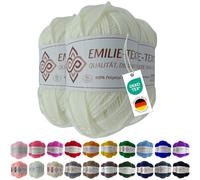 Emilie-Textil Premium Polyacryl-Garn 3X100g 20 Farben OEKO-TEX zertifiziert für Babys/Allergiker, Garn zum häckeln und stricken (3, Weiß)