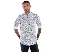 emilio adani Herren Herren Langarm-Hemd Gemustert, Gruen, 38106, Gruen in Größe 3XL