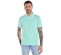 emilio adani Herren Herren Polo-Shirt Uni, Tuerkis, 38957, Tuerkis in Größe M