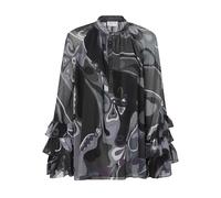 Emilio Pucci - Sheer Silk Blouse With Abstract Swirling Pattern - Größe 42 - schwarz