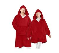 Emily´s Check Hoodie Oversize Kuschelfleece mit Kapuze und Bauchtasche 1584.2299, Uni Größe L-XXL, Bordeaux