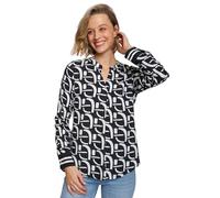 Emily van den Bergh - Damenbluse 8445 - Schwarz-Weiß, 46