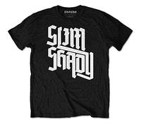 Eminem Herren Slim Shady Slant T-Shirt, Schwarz, XL