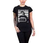 Eminem T Shirt Arrest Logo Slim Shady Nue offiziell Damen Skinny Fit Schwarz L