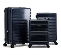 Eminent Voyager Kofferset 3-Teilig, Erweiterbar, Hartschalenkoffer, 4 Rollen, Leicht, TSA Schloss, Handgepäck Mittel Groß, Trolley Reisekoffer Rollkoffer Urlaub Schwarz