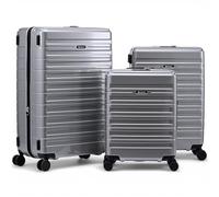 Eminent Voyager Kofferset 3-Teilig, Erweiterbar, Hartschalenkoffer, 4 Rollen, Leicht, TSA Schloss, Handgepäck Mittel Groß, Trolley Reisekoffer Rollkoffer Urlaub Silber