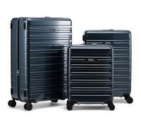 Eminent Voyager Kofferset 3-Teilig, Erweiterbar, Hartschalenkoffer, 4 Rollen, Leicht, TSA Schloss, Handgepäck Mittel Groß, Trolley Reisekoffer Rollkoffer Urlaub Dunkelgrau