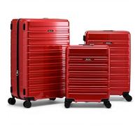 Eminent Voyager Kofferset 3-Teilig, Erweiterbar, Hartschalenkoffer, 4 Rollen, Leicht, TSA Schloss, Handgepäck Mittel Groß, Trolley Reisekoffer Rollkoffer Urlaub Rot
