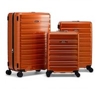 Eminent Voyager Kofferset 3-Teilig, Erweiterbar, Hartschalenkoffer, 4 Rollen, Leicht, TSA Schloss, Handgepäck Mittel Groß, Trolley Reisekoffer Rollkoffer Urlaub Orange