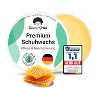 Emma Grün® Schuhwachs Farblos Lederpflege & Schuhpflege 100ml [MIT BIENENWACHS] - Lederbalsam Lederfett Farblos - Lederschuhe Pflege natürlich Made in Germany
