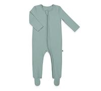 emma & noah Baby Schlafanzug, Weicher & Atmungsaktiver Strampler für Neugeborene, Oeko-TEX Zertifiziert, Langarm Pyjama mit Reißverschluss für Jungen & Mädchen, Mit Füßen (Essential Mint, 62 cm)