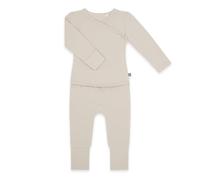 emma & noah Easy-On Babystrampler aus Bio-Baumwolle, ohne Verschlüsse, weich & atmungsaktiv, 0-12 Monate, ideal zum Schlafen & Spielen (Essential Beige, 80)