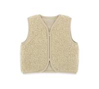 emma & noah Merino Teddy Weste für Kinder, weiche Wollweste aus 100% Merino Wolle, atmungsaktiv & wärmend, mitwachsend (DE/NL/SE/PL, Numerisch, 110, Essential Beige)