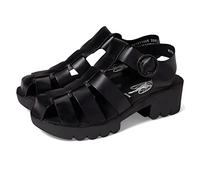 Fly London Leder Sandalen, schwarz, 38 Schwarz