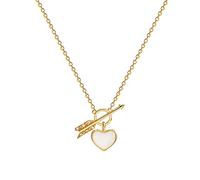 Emmie Jewelry Damen Halskette 18K Vergoldet mit Anhänger Heart-Arrow I Hochwertige Kette für Frauen, Mädchen mit Herz-Pfeil Gravur I Modeschmuck Halsketten Nickelfrei (Gold)