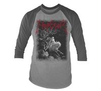 Emperor Baseball T Shirt Rider Band Logo Nue offiziell Herren Grau Marl 3/4