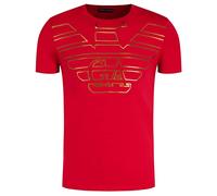 Emporio Armani 111035 9A595 T-Shirt, Rundhalsausschnitt, dunkelblau, rot, Large