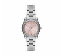 Emporio Armani Watch for Women, Three Hand Quartz Movement and 32mm Case Size with Stainless Steel, Leather or Silicone Strap Rosa und Silberton, 32MM