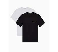 Emporio Armani 2er Pack Crew Neck T-Shirt, weiß/schwarz, S Herren