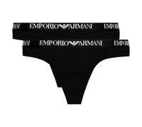 Emporio Armani 2er-Pack Damen Tanga Thong, Farbe:Schwarz, Artikel:-MC005 Black, Größe:M