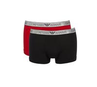 Emporio Armani Herren Emporio Armani Men's 2-pack Silver Set Trunks, Black/Red, M EU