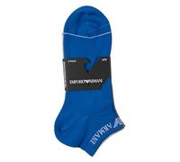 Emporio Armani 3 Paar Herren Kurzsocken Sneakersocken, Farbe:Mehrfarbig, Artikel:-MB075 ultramarine/melange grey/white, Größe:L/XL