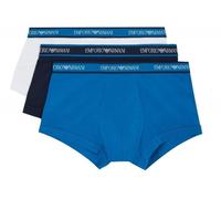 "Emporio Armani 3er Set Herren Boxershorts Trunk, Marine / Weiß / Türkis 111357" S