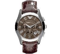 Emporio Armani AR0671 Velente Chronograph 42 mm Herrenarmbanduhr aus braunem Leder Einheitsgröße