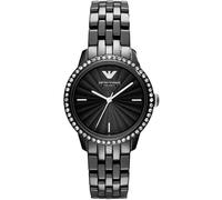 Emporio Armani AR1478 Damen Ceramica Schwarz Kristall Uhr Einheitsgröße