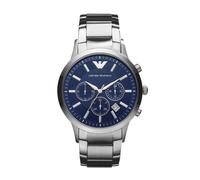 Emporio Armani AR24 Herrenuhr, Chronograph, Edelstahl, blau, 43 mm