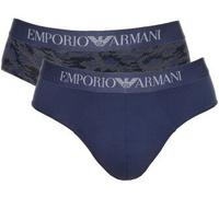 Emporio Armani Armani Cotton Stretch Print Briefs 2P Blau Muster Baumwolle Small Herren