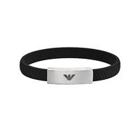 Armband EMPORIO ARMANI "EGS2996040" Armbänder Gr. Edelstahl-Silikon, schwarz (edelstahlfarben, schwarz) Emporio Armani (65737904-0)