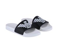 Emporio Armani Badeschuhe Sliders weiss/schwarz Herren, Größe Euro (US) 42