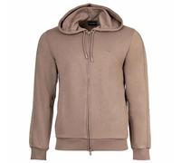 EMPORIO ARMANI Herren Sweatjacke mit Kapuze - BASIC TERRY, Zipper, Cotton-Mix Beige 2XL