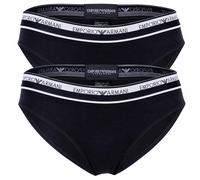 EMPORIO ARMANI Damen Slip, 2er Pack - ICON LOGOBAND, Briefs, Cotton Stretch, schwarz, S Schwarz
