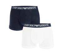 Emporio Armani - Boxershorts gerippt für Herren(2er-Pack) (Marineblau/Weiß) S
