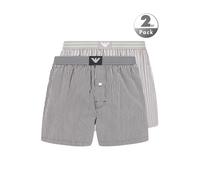 EMPORIO ARMANI Boxershorts Herren Mikrofaser grau gestreift, 4 (S)