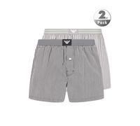 EMPORIO ARMANI Boxershorts Herren Mikrofaser grau gestreift, 7 (XL)