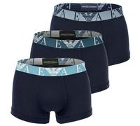 Boxershorts EMPORIO ARMANI "Boxershort BOLD MONOGRAM 3er Pack", Herren, Gr. M, blau, Obermaterial: 95% Baumwolle CO. 5% Elasthan EL., Unterhosen (19101423-M) blau