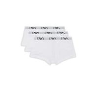 Emporio Armani Herren Men's Basic - Essential Monogram 3-pack Trunk Boxershorts, White/White/White, S